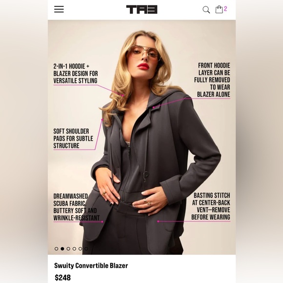 NWT Ta3 Swuity Convertible Blazer Hoodie - Picture 2 of 15